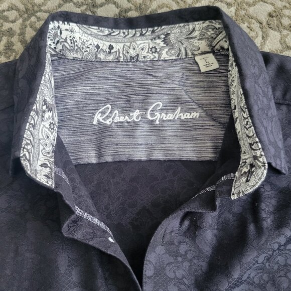 Robert Graham Bayview Woven Shirt Size L Classic Fit - Picture 9 of 14